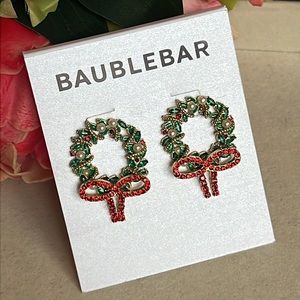 BaubleBar Boughs of Holly Holiday Christmas Wreath Earnings
